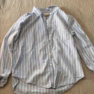 Holister long sleeved, blue striped shirt